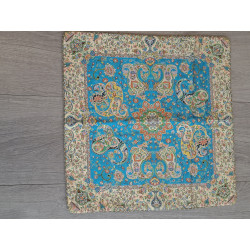Persien Designer Seidenkissen blau Maß  47 x 54  cm