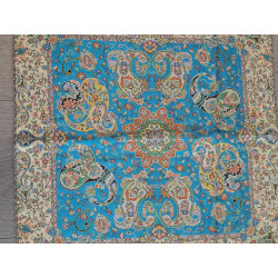 Persien Designer Seidenkissen blau Maß  47 x 54  cm