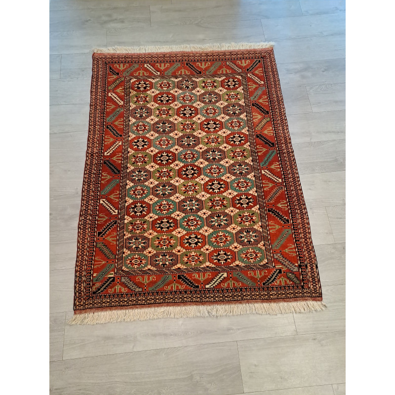 Türkman geometrisches Muster durchgemustert Maß 180 x 137 cm