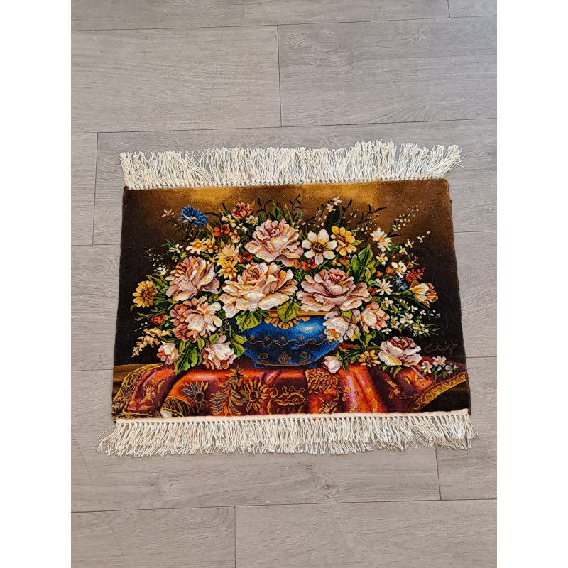 Persien Täbriz Blumenmuster mit Seide Maß 57 x 42 cm