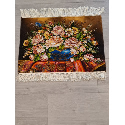 Persien Täbriz Blumenmuster mit Seide Maß 57 x 42 cm