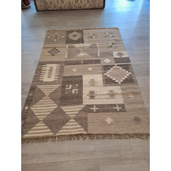 Indien Designer Kelim beidseitig Naturfarben Maß 200 x 140 cm