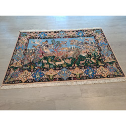 Persien Isfahan ca. 1000.000 Knoten pro m2 Querformat mit Seide Maß 167 x 109 cm