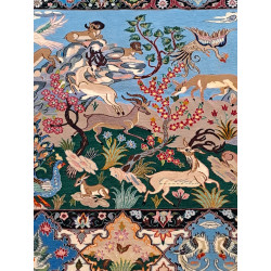 Persien Isfahan ca. 1000.000 Knoten pro m2 Querformat mit Seide Maß 167 x 109 cm