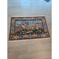 Persien Isfahan ca. 1000.000 Knoten pro m2 Querformat mit Seide Maß 167 x 109 cm