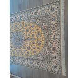 Persien Nain Golden mit Seide seltene Grundfarbe Sonderbestellung Maß 303 x 200 cm