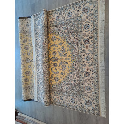 Persien Nain Golden mit Seide seltene Grundfarbe Sonderbestellung Maß 303 x 200 cm