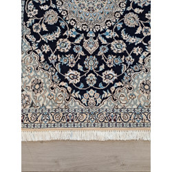 Persien Nain Königsblau mit Blumenseide Maß 158 x 102 cm