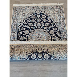 Persien Nain Königsblau mit Blumenseide Maß 158 x 102 cm