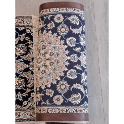 Persien Nain mit Blumenseide Königsblau Maß 200 x 62 cm