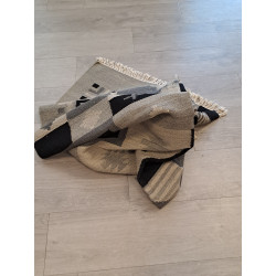 Indien Designer Kelim dunkelblau beidseitig Naturfarben Maß 200 x 140 cm