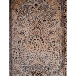 Kaschmir Seide feine Knüpfung Lebensbaum mit Paradiesvögeln Maß 182 x 118 cm
