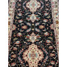Persien Täbriz Königsblau mit Blumenseide feine Knüpfung Maß 300 x 80 cm