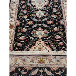 Persien Täbriz Königsblau mit Blumenseide feine Knüpfung Maß 300 x 80 cm
