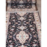 Persien Täbriz Königsblau mit Blumenseide feine Knüpfung Maß 300 x 80 cm