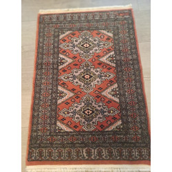 Pakistan Buchara feine Knüpfung ca 70 Jahre alt guter Zustand 90 x 63 cm